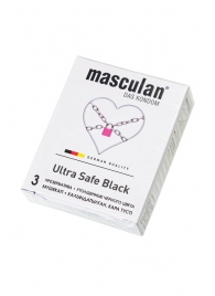 Ультрапрочные презервативы Masculan Ultra Safe Black - 3 шт. - Masculan - купить с доставкой в Иркутске