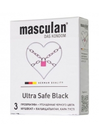 Ультрапрочные презервативы Masculan Ultra Safe Black - 3 шт. - Masculan - купить с доставкой в Иркутске