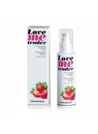 Съедобное согревающее массажное масло Love Me Tender Strawberry с ароматом клубники - 100 мл. - Love to Love - купить с доставкой в Иркутске