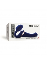 Синий безремневой страпон Multi Orgasm Size S с клиторальной стимуляцией - Strap-on-me - купить с доставкой в Иркутске