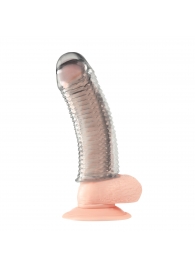 Текстурированная насадка на пенис Clear Textured Penis Enhancing Sleeve Extension - 16,5 см. - BlueLine - в Иркутске купить с доставкой