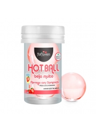 Лубрикант на масляной основе Hot Ball Beija Muito с ароматом клубники и шампанского (2 шарика по 3 гр.) - HotFlowers - купить с доставкой в Иркутске