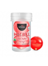 Лубрикант на масляной основе Hot Ball Beija Muito с ароматом клубники (2 шарика по 3 гр.) - HotFlowers - купить с доставкой в Иркутске