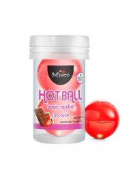 Лубрикант на масляной основе Hot Ball Beija Muito с ароматом шоколада и клубники (2 шарика по 3 гр.) - HotFlowers - купить с доставкой в Иркутске