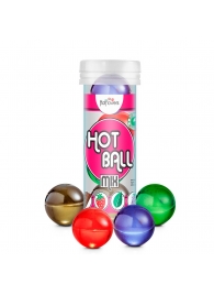 Ароматизированный лубрикант Hot Ball Mix на масляной основе (4 шарика по 3 гр.) - HotFlowers - купить с доставкой в Иркутске