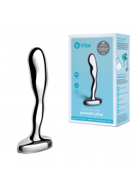 Стальной стимулятор простаты Stainless Steel Prostate Plug - 11,5 см. - b-Vibe - в Иркутске купить с доставкой