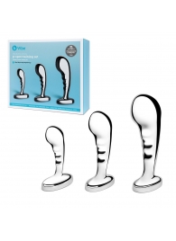 Набор из 3 стальных стимуляторов простаты Stainless Steel P-spot Training Set - b-Vibe - в Иркутске купить с доставкой