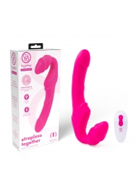 Розовый безремневой страпон на радиоуправлении Strapless Together - 22 см. - Together Toy - купить с доставкой в Иркутске