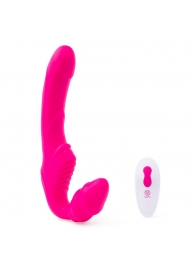 Розовый безремневой страпон на радиоуправлении Strapless Together - 22 см. - Together Toy - купить с доставкой в Иркутске