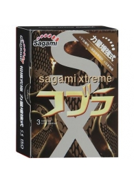 Суженные к основанию презервативы Sagami Xtreme COBRA - 3 шт. - Sagami - купить с доставкой в Иркутске