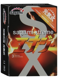 Презервативы Sagami Xtreme ENERGY с ароматом энергетика - 3 шт. - Sagami - купить с доставкой в Иркутске