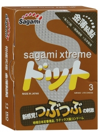 Презервативы Sagami Xtreme FEEL UP с точечной текстурой и линиями прилегания - 3 шт. - Sagami - купить с доставкой в Иркутске