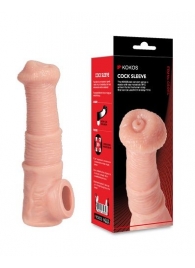 Телесная фантазийная насадка на член Cock Sleeve Size M - KOKOS - в Иркутске купить с доставкой