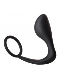 Черное эрекционное кольцо с анальной пробкой Anal Plug With Cockring - Dream Toys - в Иркутске купить с доставкой