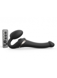 Черный безремневой страпон Multi Orgasm Size S с клиторальной стимуляцией - Strap-on-me - купить с доставкой в Иркутске