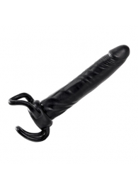 Чёрная насадка-фаллос для двойного проникновения INFLATABLE DILDO SLIM DONG  - 13,5 см. - Toyz4lovers - в Иркутске купить с доставкой