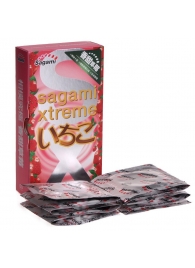 Презервативы Sagami Xtreme Strawberry c ароматом клубники - 10 шт. - Sagami - купить с доставкой в Иркутске