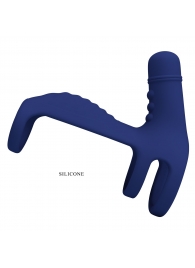 Синяя вибронасадка на пенис Vibrating Penis Sling - Baile - в Иркутске купить с доставкой