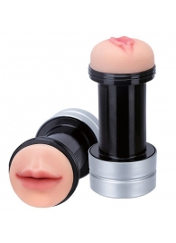 Двусторонний мастурбатор REALSTUFF 2 IN 1 HUMMER MOUTH   VAGINA - ротик и вагина - Dream Toys - в Иркутске купить с доставкой
