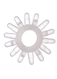 Прозрачное гелевое эрекционное кольцо с шипиками - Toyfa Basic - в Иркутске купить с доставкой