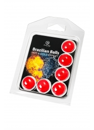 Набор из 6 шариков с массажным маслом Brazilian Balls с охлаждающим и разогревающим эффектом - Secret Play - купить с доставкой в Иркутске