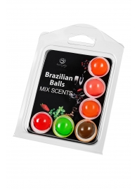 Набор из 6 шариков с ароматизированными массажными маслами Brazilian Balls - Secret Play - купить с доставкой в Иркутске