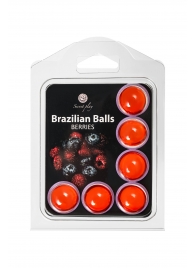 Набор из 6 шариков с массажным маслом Brazilian Balls с ароматом ягод - Secret Play - купить с доставкой в Иркутске