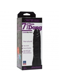 Насадка-фаллоимитатор для страпон-систем Vac-U-Lock CodeBlack 7 Inch Thin Dong - 18,3 см. - Doc Johnson - купить с доставкой в Иркутске