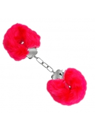 Красные меховые наручники Love с ключиками - Baile - купить с доставкой в Иркутске