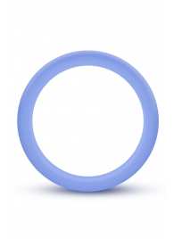 Голубое люминесцентное кольцо Silicone Glo Cock Ring - Blush Novelties - в Иркутске купить с доставкой