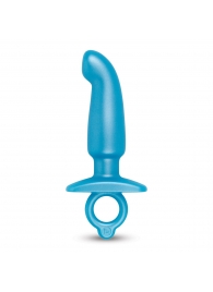 Голубая анальная пробка для массажа простаты Hither Silicone Prostate Plug - 14,3 см. - b-Vibe - в Иркутске купить с доставкой