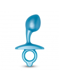 Голубая анальная пробка для массажа простаты Bulb Silicone Prostate Plug - 10,7 см. - b-Vibe - в Иркутске купить с доставкой
