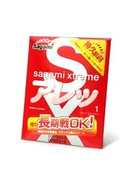 Утолщенный презерватив Sagami Xtreme FEEL LONG с точками - 1 шт. - Sagami - купить с доставкой в Иркутске