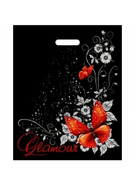 Черный пакет Glamour с вырубной ручкой (38х47 см) - Сима-Ленд - купить с доставкой в Иркутске