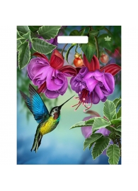 Пакет с принтом в виде колибри в цветах с вырубной ручкой (31х40 см) - Сима-Ленд - купить с доставкой в Иркутске