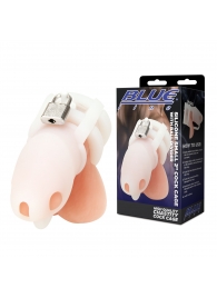 Белая клетка для пениса Silicone Small 2 in Cock Cage With Ball Divider - BlueLine - купить с доставкой в Иркутске