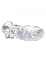 Прозрачная насадка для увеличения члена Realistic Clear Penis Enhancer and Ball Stretcher - 20,3 см. - XR Brands - в Иркутске купить с доставкой