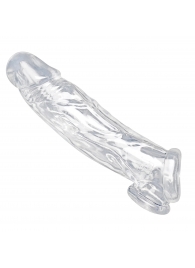 Прозрачная насадка для увеличения члена Realistic Clear Penis Enhancer and Ball Stretcher - 20,3 см. - XR Brands - в Иркутске купить с доставкой