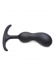 Черный массажер простаты с утяжелителями Premium Silicone Weighted Prostate Plug Medium - 16,3 см. - XR Brands - в Иркутске купить с доставкой