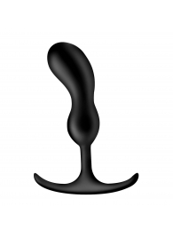 Черный массажер простаты с утяжелителями Premium Silicone Weighted Prostate Plug Medium - 16,3 см. - XR Brands - в Иркутске купить с доставкой