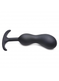 Черный массажер простаты с утяжелителями Premium Silicone Weighted Prostate Plug Large - 18,8 см. - XR Brands - в Иркутске купить с доставкой