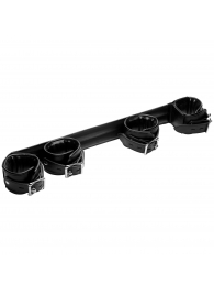 Черная распорка с манжетами для рук и ног Deluxe Rigid Spreader Bar - XR Brands - купить с доставкой в Иркутске