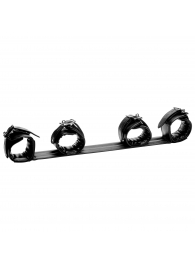 Черная распорка с манжетами для рук и ног Deluxe Rigid Spreader Bar - XR Brands - купить с доставкой в Иркутске