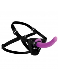 Лиловый поясной страпон Navigator Silicone G-Spot Dildo with Harness - 17,8 см. - XR Brands - купить с доставкой в Иркутске