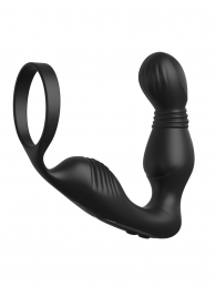 Черный вибростимулятор простаты с эрекционным кольцом Ass-Gasm Pro P-Spot Milker - Pipedream - в Иркутске купить с доставкой