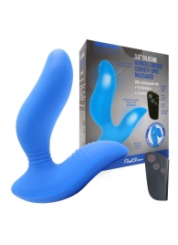 Синий вибромассажер простаты 3,5’’ Remote Control Curve P-spot Massager - 12 см. - Erokay - в Иркутске купить с доставкой