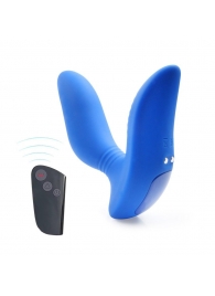 Синий вибромассажер простаты 3,5’’ Remote Control Curve P-spot Massager - 12 см. - Erokay - в Иркутске купить с доставкой