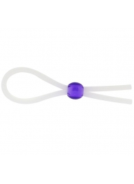 Прозрачное лассо с фиолетовой бусиной SILICONE COCK RING WITH BEAD LAVENDER - NMC - в Иркутске купить с доставкой