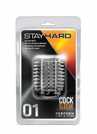 Прозрачная насадка с шипами STAY HARD COCK SLEEVE 01 CLEAR - Blush Novelties - в Иркутске купить с доставкой