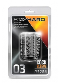 Прозрачная насадка с шипами и шишечками STAY HARD COCK SLEEVE 03 CLEAR - Blush Novelties - в Иркутске купить с доставкой